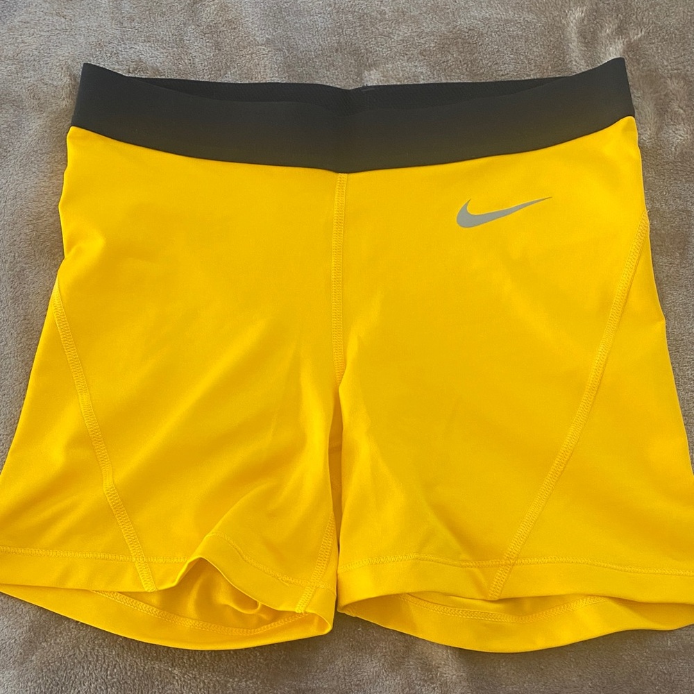 Nike Women's Bright Yellow Athletic Shorts